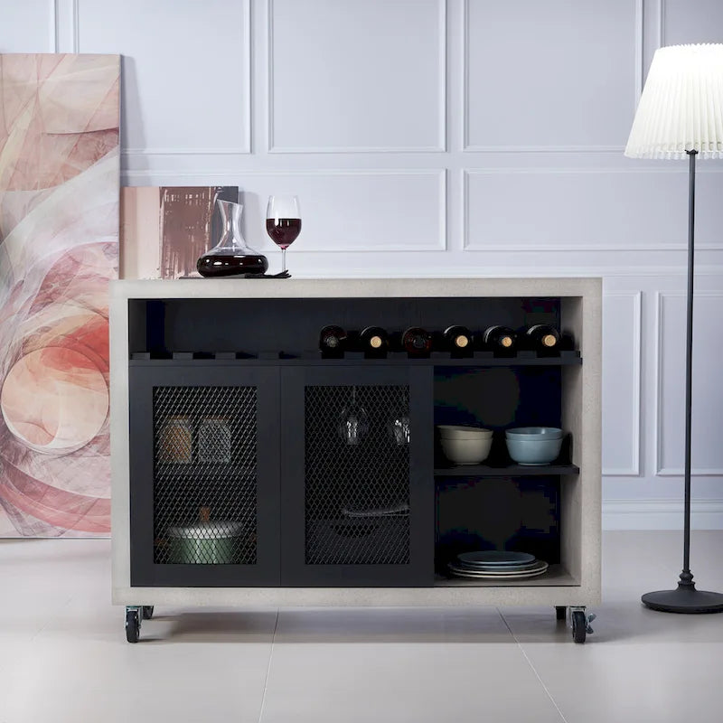 Furniture of America Sene Contemporary 4-shelf Rolling Buffet