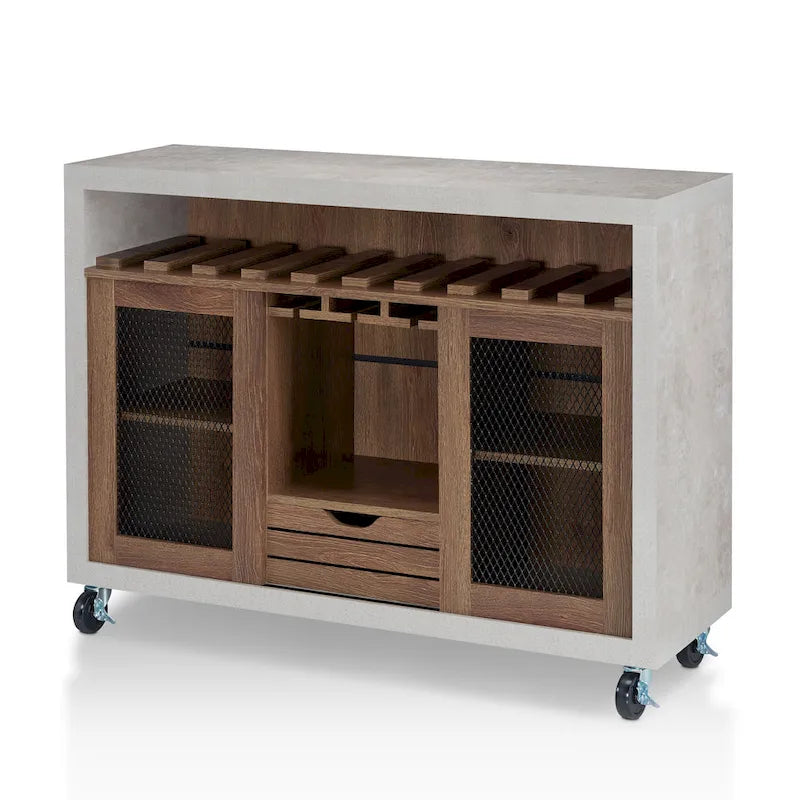 Furniture of America Sene Contemporary 4-shelf Rolling Buffet