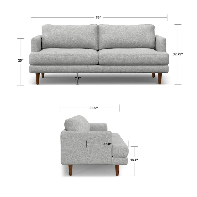 WYNDENHALL Chloris 76 inch Wide Mid-Century Modern Sofa