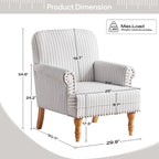 Upholstered Accent Sofa Linen Club Chair with Legs for Living Room