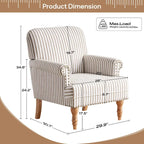 Upholstered Accent Sofa Linen Club Chair with Legs for Living Room