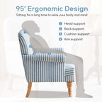 Upholstered Accent Sofa Linen Club Chair with Legs for Living Room