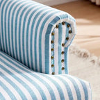 Upholstered Accent Sofa Linen Club Chair with Legs for Living Room