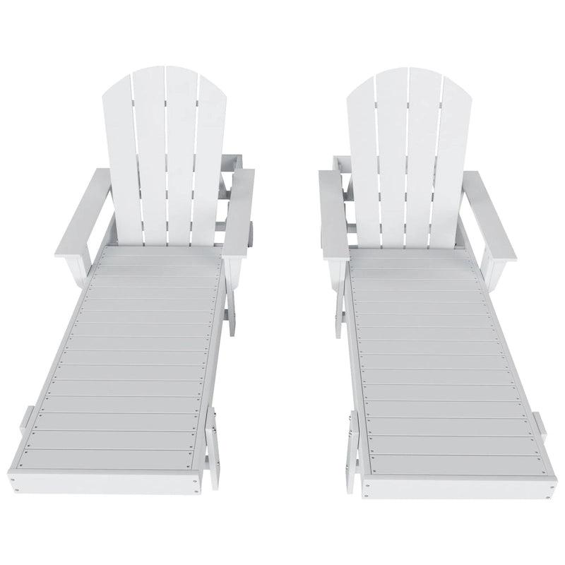 Polytrends Laguna Hdpe All Weather Outdoor Patio Pool Reclining Chaise Lounge With Arms And Wheels (Set Of 2)