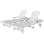 Polytrends Laguna Hdpe All Weather Outdoor Patio Pool Reclining Chaise Lounge With Arms And Wheels (Set Of 2)