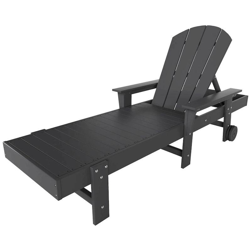 Polytrends Laguna Hdpe All Weather Outdoor Patio Pool Reclining Chaise Lounge With Arms And Wheels (Set Of 2)