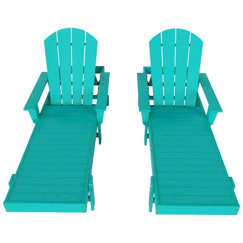 Polytrends Laguna Hdpe All Weather Outdoor Patio Pool Reclining Chaise Lounge With Arms And Wheels (Set Of 2)