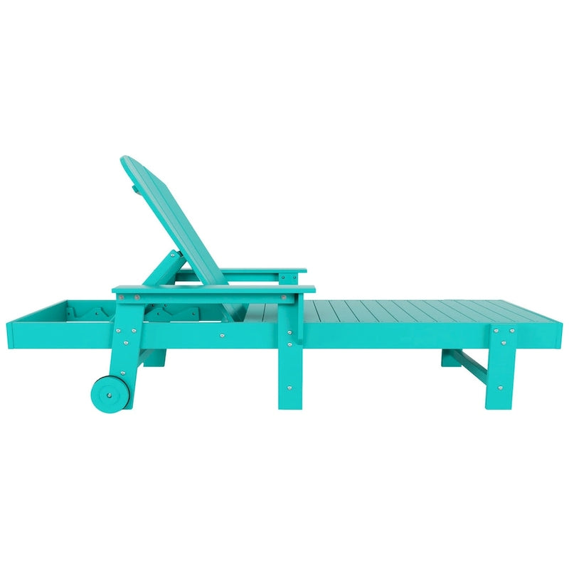 Polytrends Laguna Hdpe All Weather Outdoor Patio Pool Reclining Chaise Lounge With Arms And Wheels (Set Of 2)