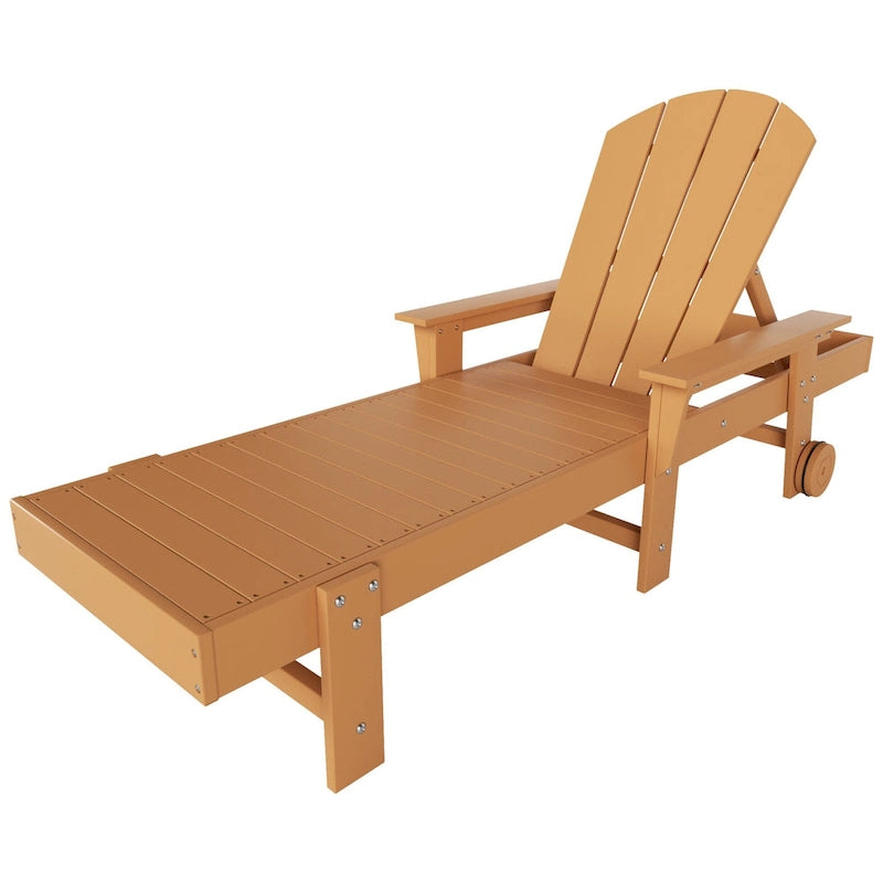 Polytrends Laguna Hdpe All Weather Outdoor Patio Pool Reclining Chaise Lounge With Arms And Wheels (Set Of 2)
