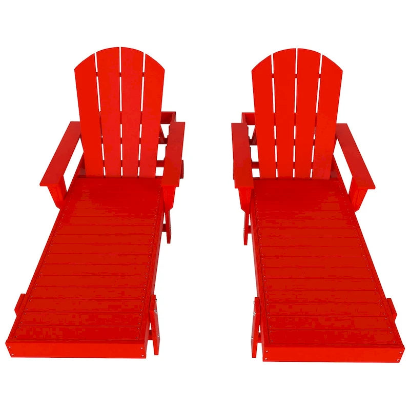 Polytrends Laguna Hdpe All Weather Outdoor Patio Pool Reclining Chaise Lounge With Arms And Wheels (Set Of 2)