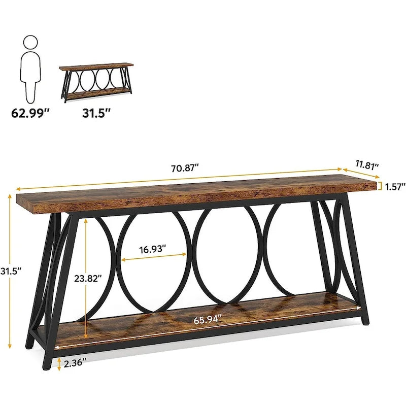 70.9 inch Extra Long Console Table Sofa Accent Table for Living Room