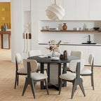 Solid Wood 52 Round Dining Table for 6 People Nordic style - 52*30