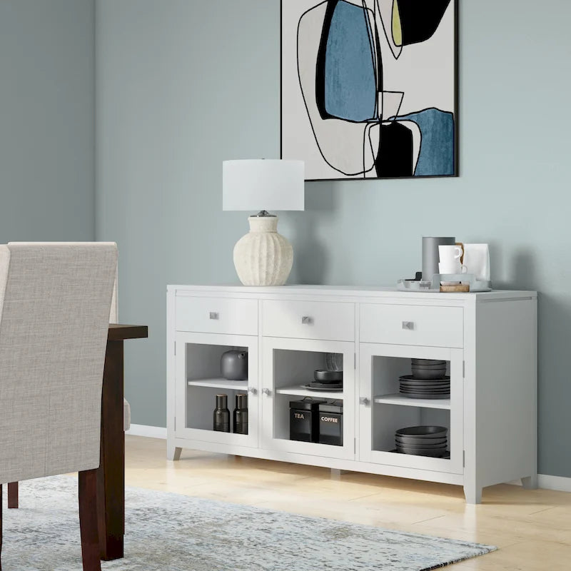 WYNDENHALL Essex Madia/Buffet Contemporaneo in LEGNO MASSELLO, Larghezza 137 cm, Mogano - Larghezza 137 cm