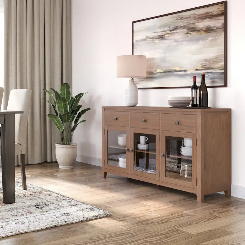 WYNDENHALL Essex Madia/Buffet Contemporaneo in LEGNO MASSELLO, Larghezza 137 cm, Mogano - Larghezza 137 cm