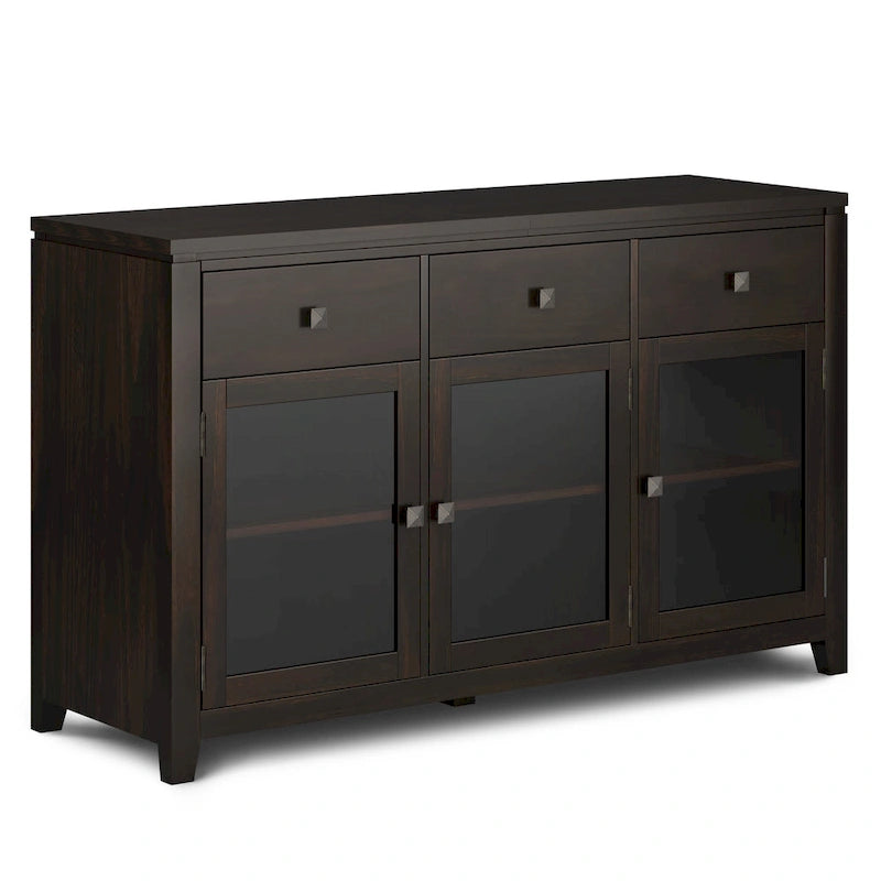 WYNDENHALL Essex SOLID WOOD 54 inch Wide Contemporary Sideboard Buffet in Mahogany - 54 inch Wide