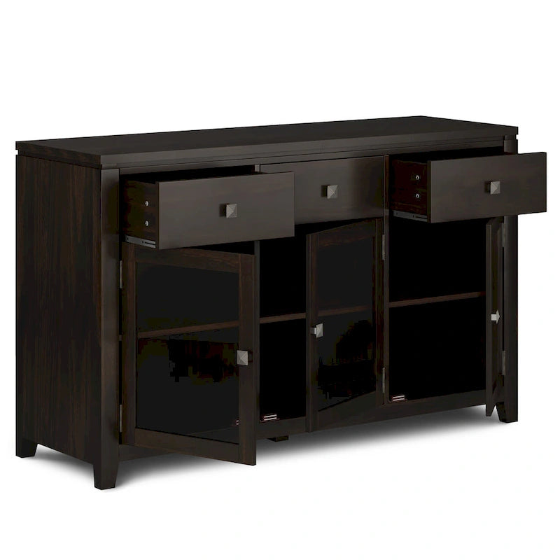 WYNDENHALL Essex SOLID WOOD 54 inch Wide Contemporary Sideboard Buffet in Mahogany - 54 inch Wide