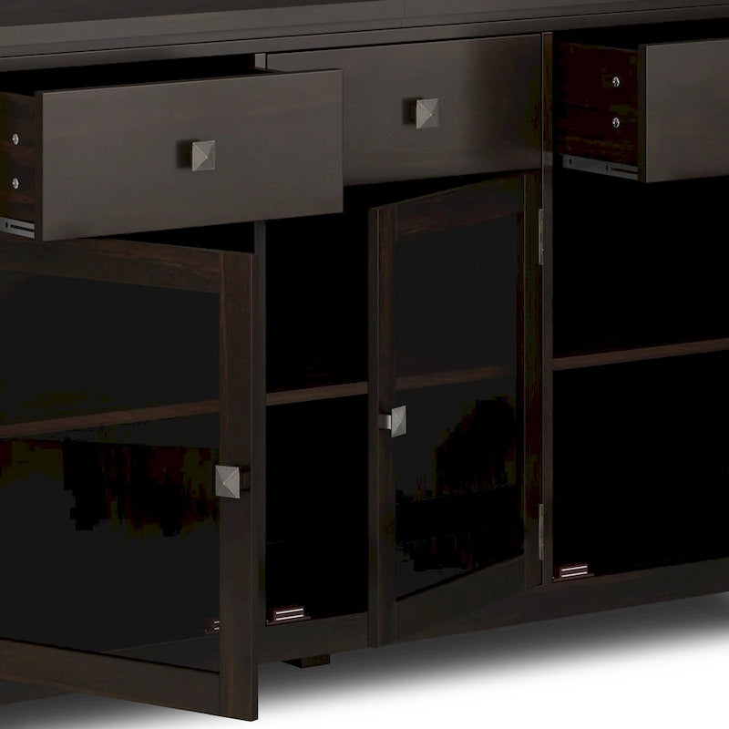 WYNDENHALL Essex SOLID WOOD 54 inch Wide Contemporary Sideboard Buffet in Mahogany - 54 inch Wide