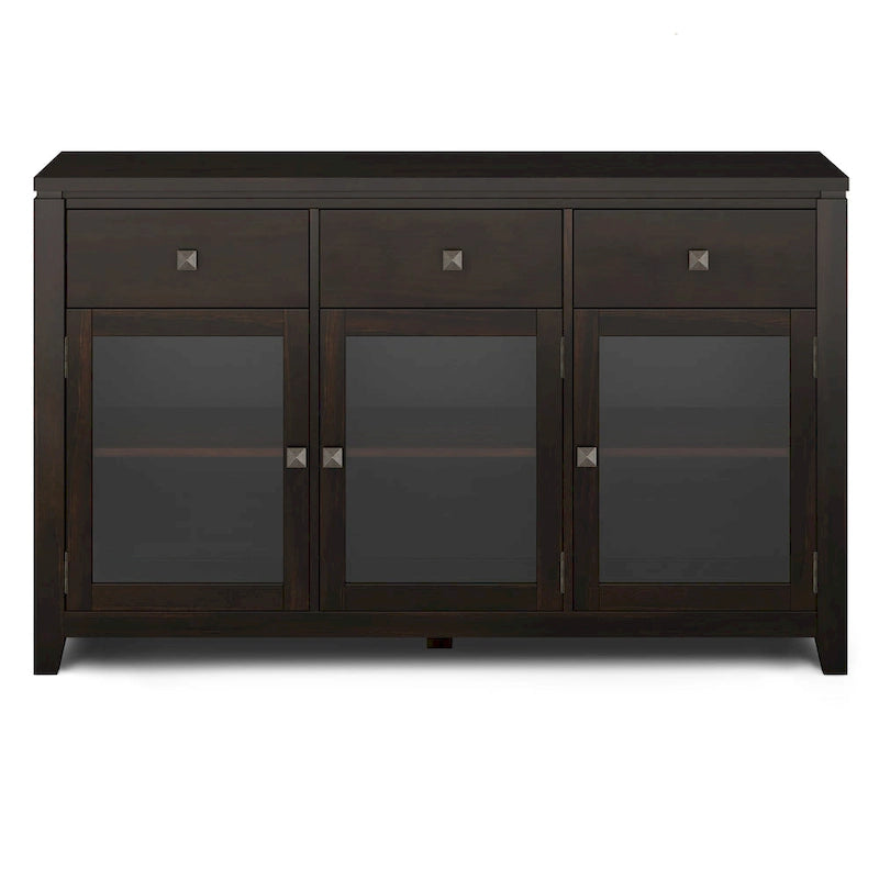WYNDENHALL Essex SOLID WOOD 54 inch Wide Contemporary Sideboard Buffet in Mahogany - 54 inch Wide