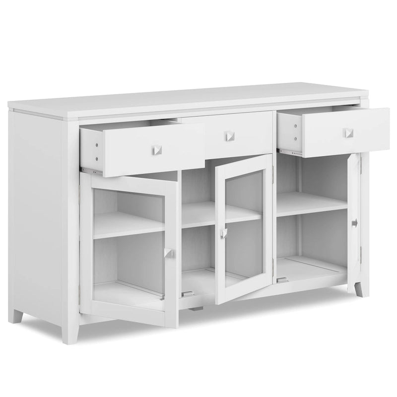 WYNDENHALL Essex SOLID WOOD 54 inch Wide Contemporary Sideboard Buffet in Mahogany - 54 inch Wide