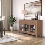 WYNDENHALL Essex SOLID WOOD 54 inch Wide Contemporary Sideboard Buffet in Mahogany - 54 inch Wide