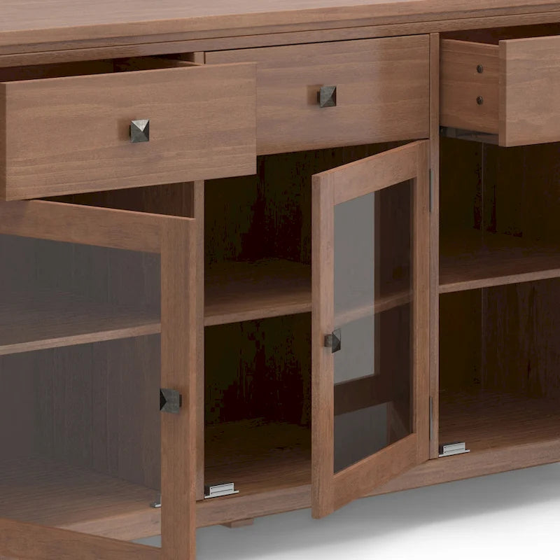 WYNDENHALL Essex SOLID WOOD 54 inch Wide Contemporary Sideboard Buffet in Mahogany - 54 inch Wide