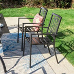 MAISON ARTS Patio Dining Set 7 Piece Metal Rectangle Table and 6 Metal Chairs