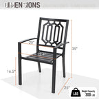 MAISON ARTS Patio Dining Set 7 Piece Metal Rectangle Table and 6 Metal Chairs