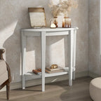 DH BASIC Contemporary Brown Decorative 1-Shelf Half-moon Console Table by Denhour
