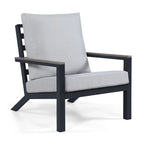 Vermont 4-Piece Aluminum Conversation Set with Slatted Faux Wood Top