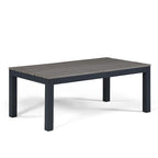 Vermont 4-Piece Aluminum Conversation Set with Slatted Faux Wood Top