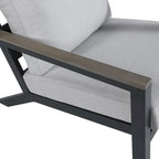Vermont 4-Piece Aluminum Conversation Set with Slatted Faux Wood Top