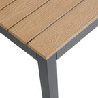 Vermont 4-Piece Aluminum Conversation Set with Slatted Faux Wood Top