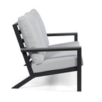 Vermont 4-Piece Aluminum Conversation Set with Slatted Faux Wood Top