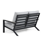 Vermont 4-Piece Aluminum Conversation Set with Slatted Faux Wood Top