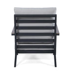 Vermont 4-Piece Aluminum Conversation Set with Slatted Faux Wood Top