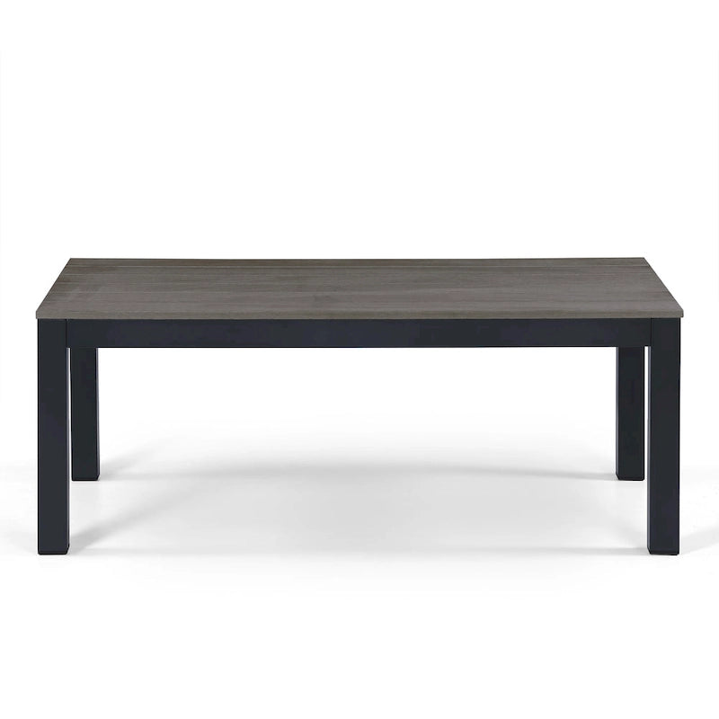 Vermont 4-Piece Aluminum Conversation Set with Slatted Faux Wood Top