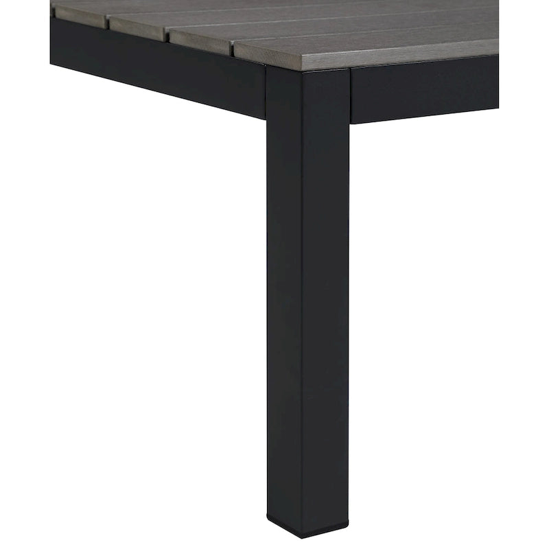 Vermont 4-Piece Aluminum Conversation Set with Slatted Faux Wood Top