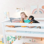 Max and Lily Letto a soppalco alto singolo con scrivania e ripiani avvolgenti