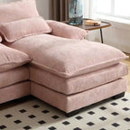 Sectional Sofa Cloud Couch for Living Room, Modern Chenille/Boucle U Shaped Couch, Comfy Modular Sofa Sleeper with Double Chaise