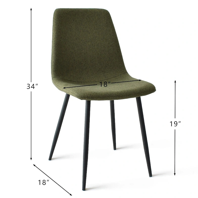 Modern Fabric Upholstered Dining Chairs (Set of 4) - 34x18x18