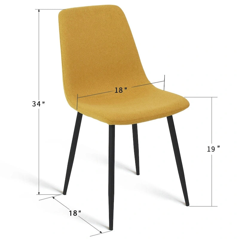 Modern Fabric Upholstered Dining Chairs (Set of 4) - 34x18x18