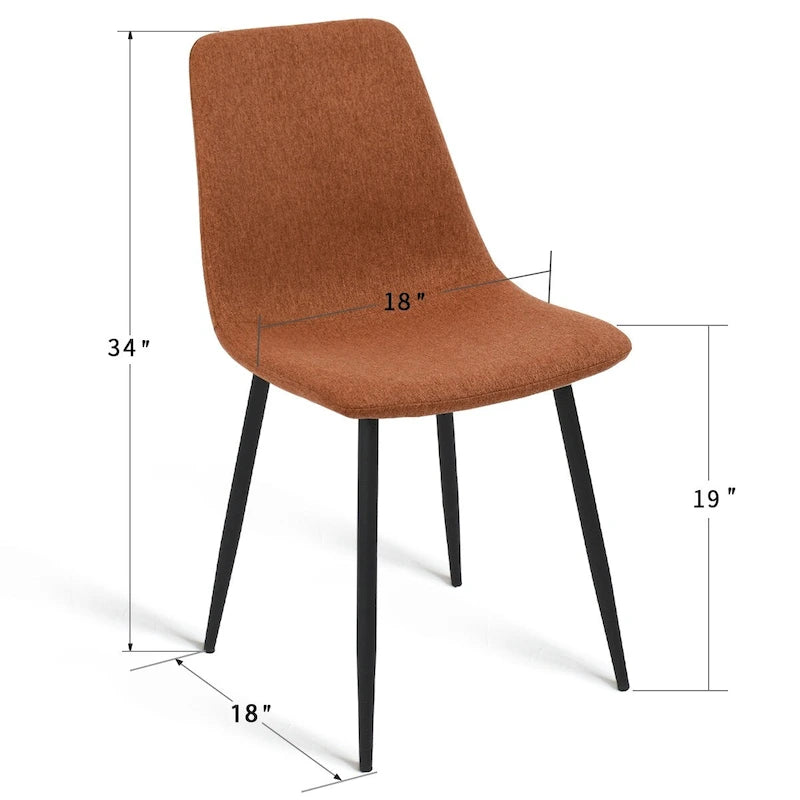 Modern Fabric Upholstered Dining Chairs (Set of 4) - 34x18x18