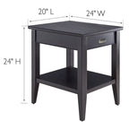 Leick Home Laurent Recliner Wedge Table with Shelf