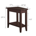 Leick Home Laurent Recliner Wedge Table with Shelf