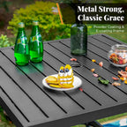 MAISONARTS 3/5-Piece Patio High Bar Stool Set Rattan Chair Back Cushioned High Bar stool & Steel High Table