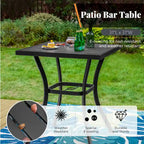 MAISONARTS 3/5-Piece Patio High Bar Stool Set Rattan Chair Back Cushioned High Bar stool & Steel High Table