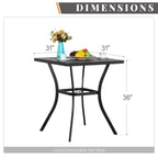 MAISONARTS 3/5-Piece Patio High Bar Stool Set Rattan Chair Back Cushioned High Bar stool & Steel High Table