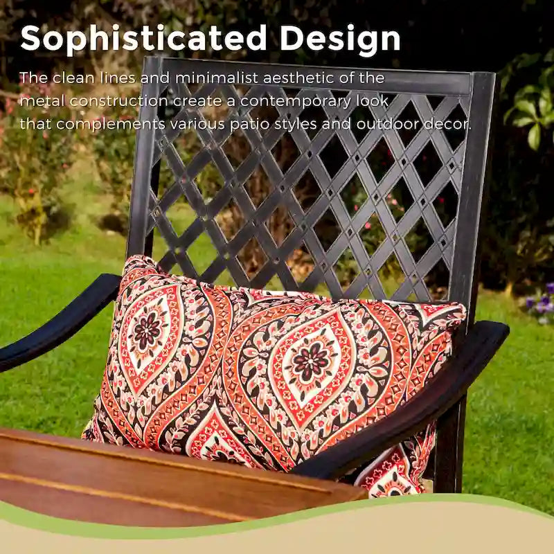 MAISONARTS 3/5-Piece Patio High Bar Stool Set Rattan Chair Back Cushioned High Bar stool & Steel High Table