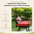 MAISONARTS 3/5-Piece Patio High Bar Stool Set Rattan Chair Back Cushioned High Bar stool & Steel High Table