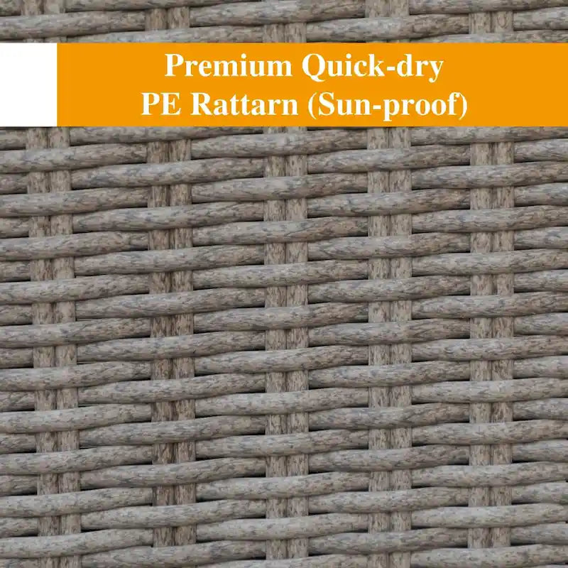 MAISONARTS 3/5-Piece Patio High Bar Stool Set Rattan Chair Back Cushioned High Bar stool & Steel High Table